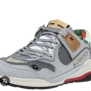 Gucci Women’s Ultrapace Silver Sneakers